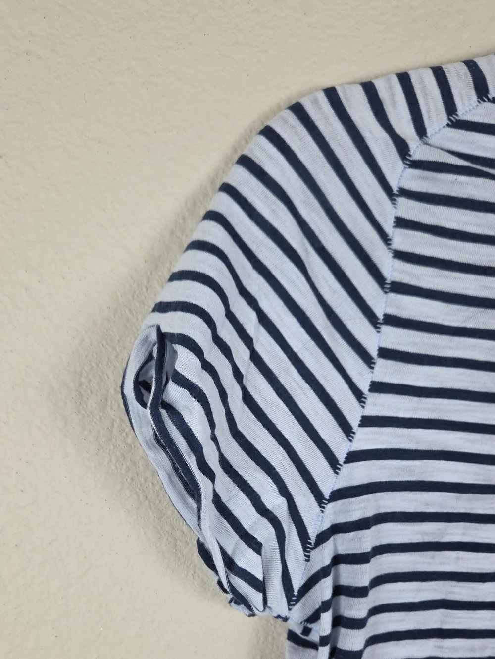 Free People WE THE FREE Womens Blue Striped Short Sleeve Crew Neck T-Shirt Large